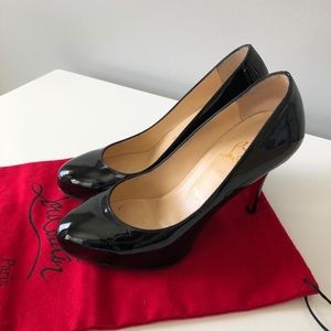 Christian Louboutin Argotik 100 Patent Black Heels